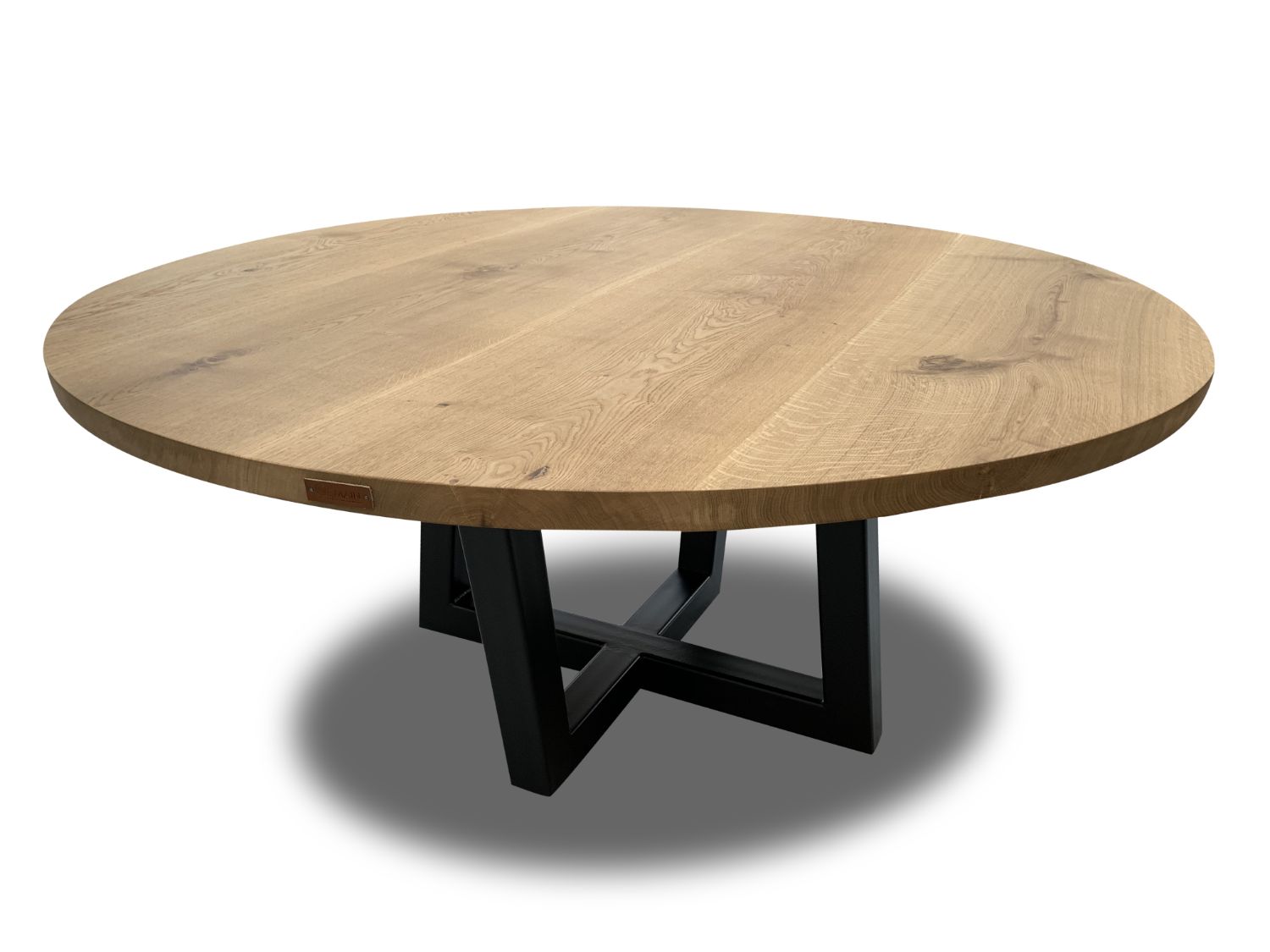 Rundt plankebord eg - Natur Ø160 cm