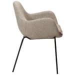 ZIMMER spisebordsstol med armlæn </br> Pebble earth bouclé fabric - Billede 5