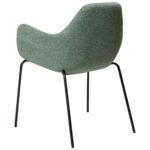 ZIMMER spisebordsstol med armlæn </br> Pebble green bouclé fabric - Billede 6