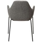 ZIMMER spisebordsstol med armlæn </br> Pebble grey bouclé fabric - Billede 5