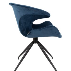 Blå velour stol