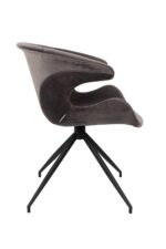 Grå velour spisebordsstol