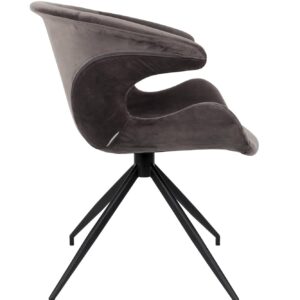 Grå velour spisebordsstol