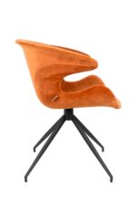 Orange velour stol - siden