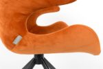 Orange velour stol - siden