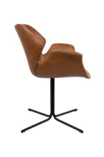 Brun læder spisebordsstol