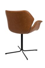 Brun læder spisebordsstol