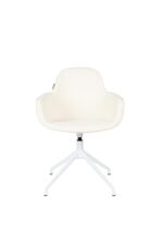 Hvid spisebordsstol med armlæn