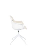 Hvid spisebordsstol med armlæn