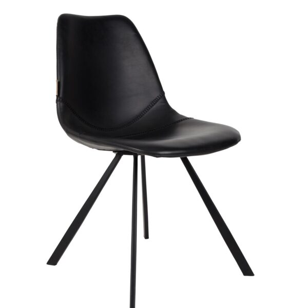 Sort læder spisebordsstol