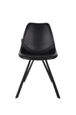 Sort læder spisebordsstol